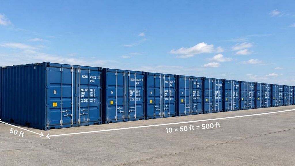 Ten 50-Foot Shipping Containers